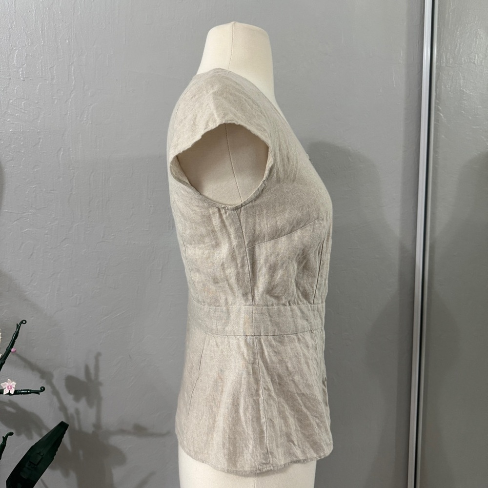 Cute Button Down Linen Loft Top - image 3